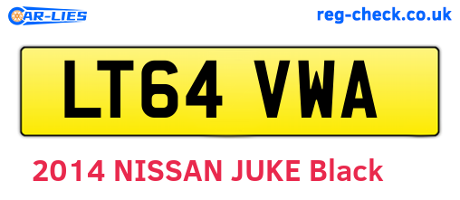 LT64VWA are the vehicle registration plates.