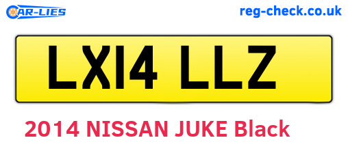 LX14LLZ are the vehicle registration plates.