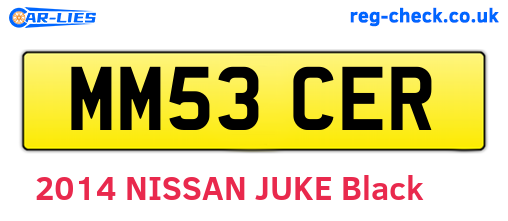 MM53CER are the vehicle registration plates.