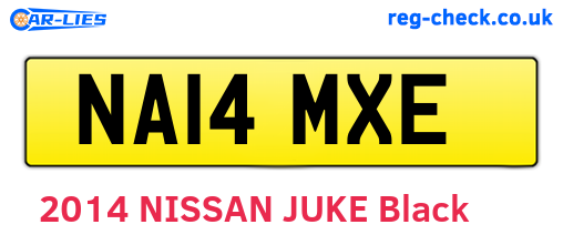 NA14MXE are the vehicle registration plates.