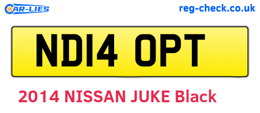 ND14OPT are the vehicle registration plates.