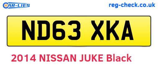 ND63XKA are the vehicle registration plates.
