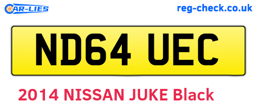 ND64UEC are the vehicle registration plates.
