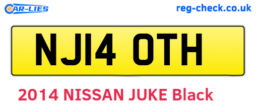 NJ14OTH are the vehicle registration plates.