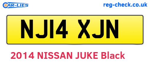 NJ14XJN are the vehicle registration plates.