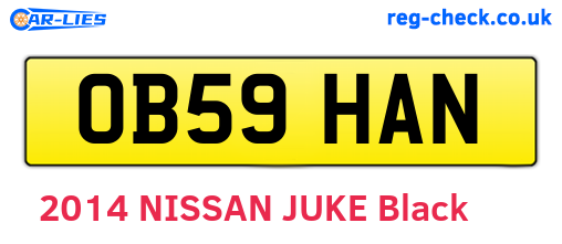 OB59HAN are the vehicle registration plates.