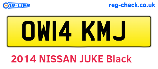 OW14KMJ are the vehicle registration plates.