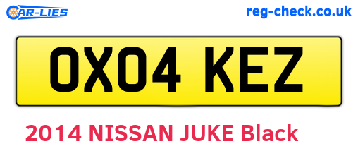 OX04KEZ are the vehicle registration plates.