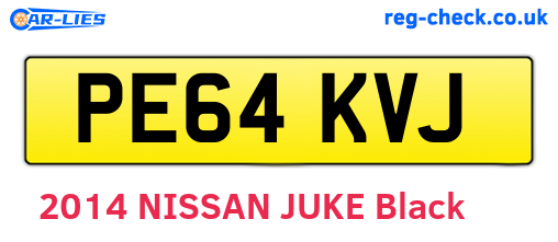 PE64KVJ are the vehicle registration plates.