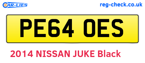 PE64OES are the vehicle registration plates.