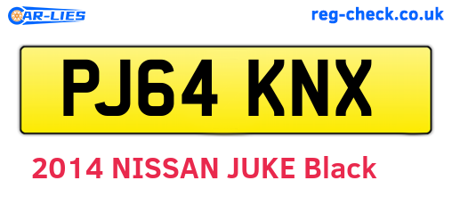 PJ64KNX are the vehicle registration plates.