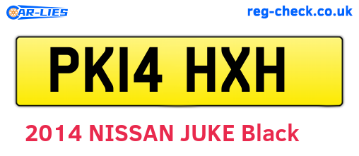 PK14HXH are the vehicle registration plates.