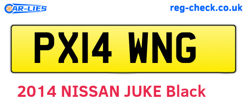 PX14WNG are the vehicle registration plates.