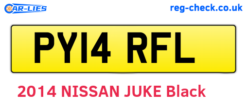 PY14RFL are the vehicle registration plates.
