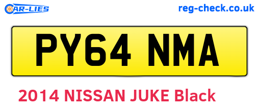 PY64NMA are the vehicle registration plates.