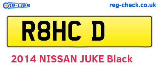 R8HCD are the vehicle registration plates.