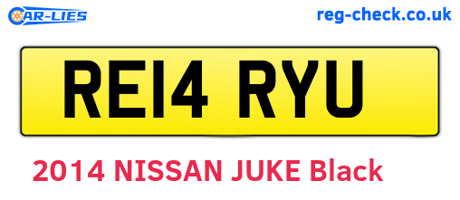 RE14RYU are the vehicle registration plates.