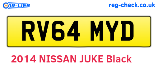 RV64MYD are the vehicle registration plates.