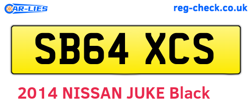 SB64XCS are the vehicle registration plates.