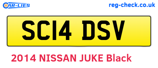 SC14DSV are the vehicle registration plates.
