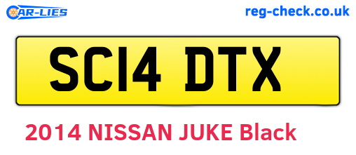SC14DTX are the vehicle registration plates.