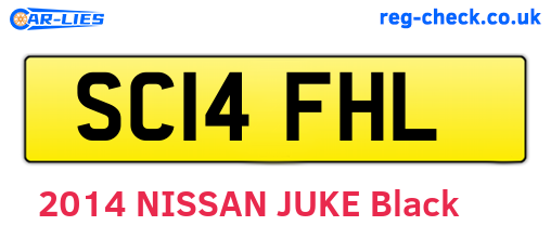 SC14FHL are the vehicle registration plates.