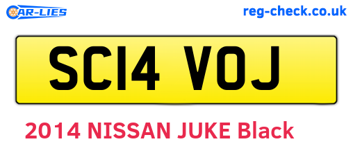 SC14VOJ are the vehicle registration plates.