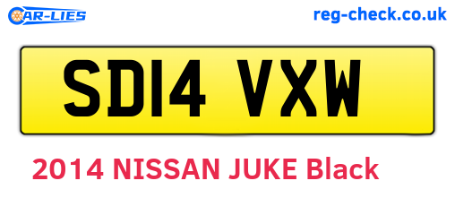 SD14VXW are the vehicle registration plates.