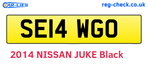SE14WGO are the vehicle registration plates.