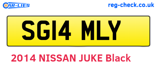 SG14MLY are the vehicle registration plates.