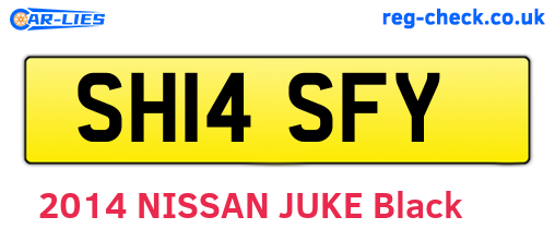 SH14SFY are the vehicle registration plates.