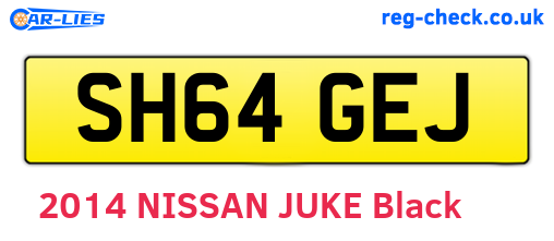 SH64GEJ are the vehicle registration plates.