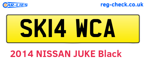 SK14WCA are the vehicle registration plates.