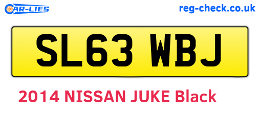 SL63WBJ are the vehicle registration plates.