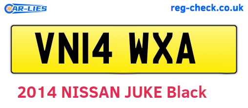 VN14WXA are the vehicle registration plates.