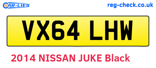 VX64LHW are the vehicle registration plates.