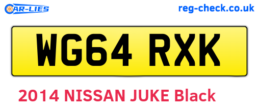 WG64RXK are the vehicle registration plates.