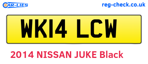 WK14LCW are the vehicle registration plates.