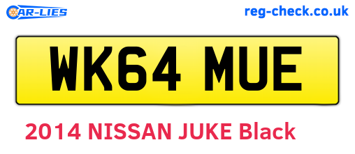 WK64MUE are the vehicle registration plates.