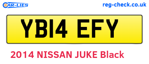 YB14EFY are the vehicle registration plates.