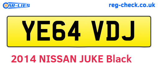 YE64VDJ are the vehicle registration plates.