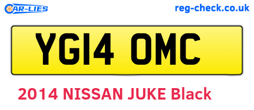 YG14OMC are the vehicle registration plates.