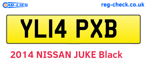 YL14PXB are the vehicle registration plates.