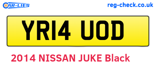 YR14UOD are the vehicle registration plates.