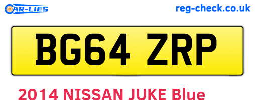 BG64ZRP are the vehicle registration plates.