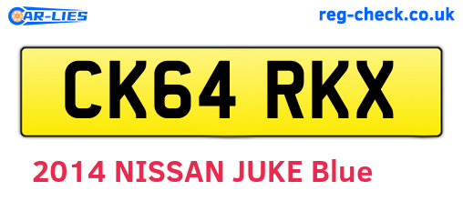 CK64RKX are the vehicle registration plates.