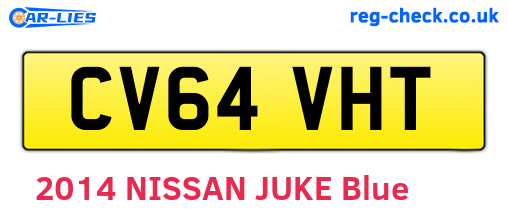 CV64VHT are the vehicle registration plates.