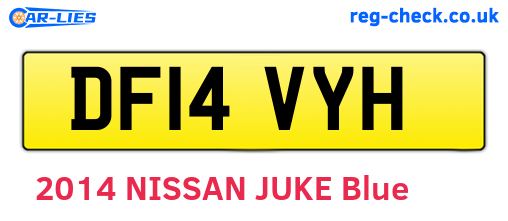 DF14VYH are the vehicle registration plates.