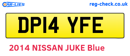 DP14YFE are the vehicle registration plates.