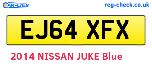 EJ64XFX are the vehicle registration plates.